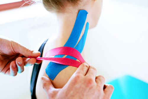Physio tape helps with neck pain