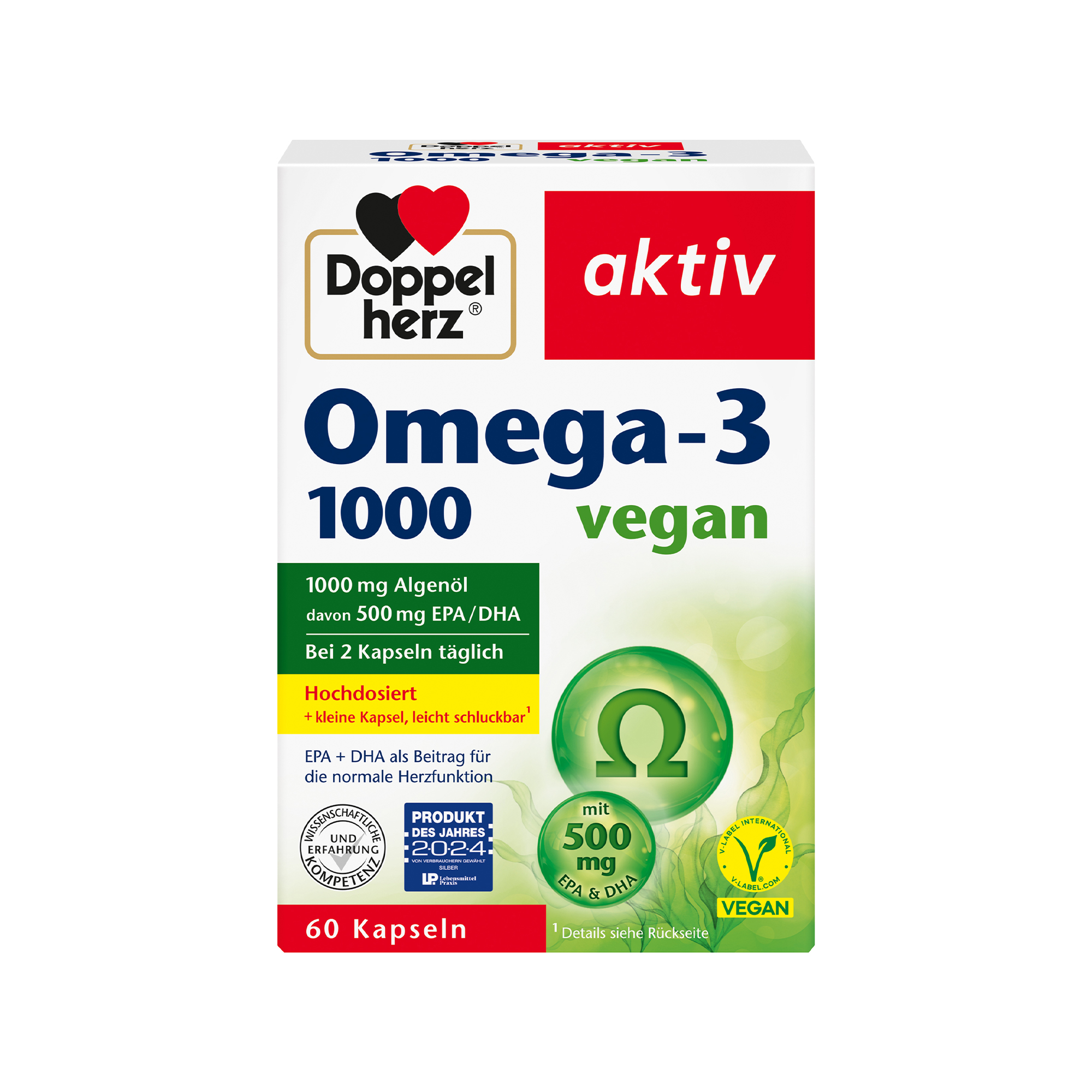 Doppelherz aktiv Omega-3, 1000 vegan, 60 Capsules