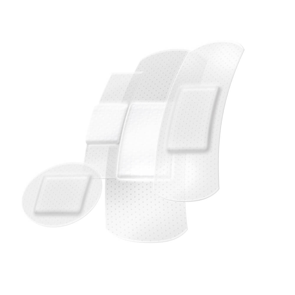 Plaster strips box, plasters, semi-transparent, from Lifemed®, 40 pieces
