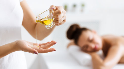 Massage oil for a massage