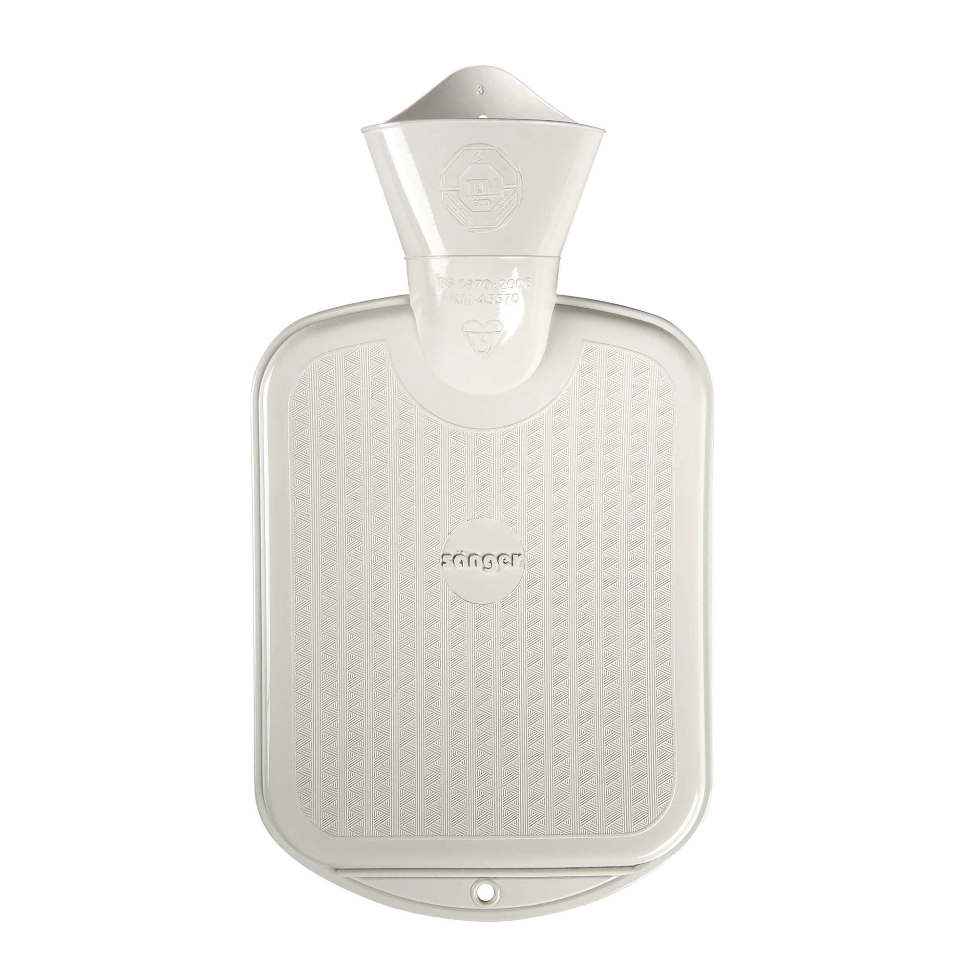 Sänger 0.8 Liter FSC Hot Water Bottle, white on both sides smooth