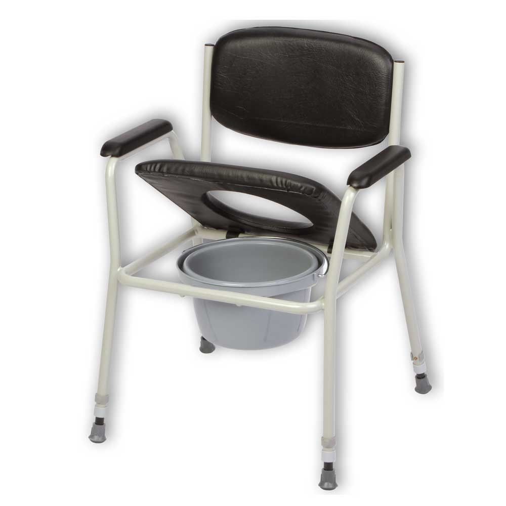 Behrend commode chair TS 100, height adjustable, bucket, cover plate