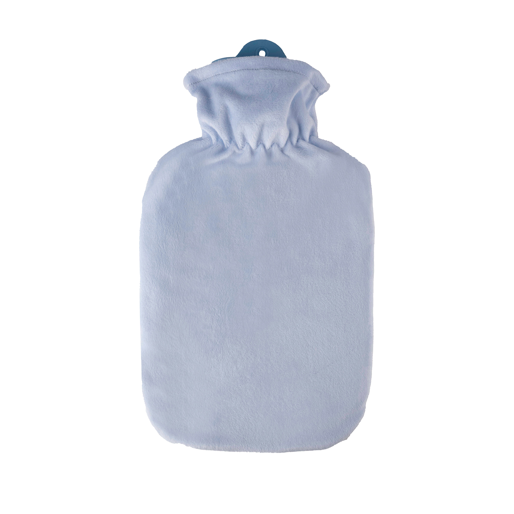 Sänger 2.0 Liter Hot Water Bottle with Classic Fluffy Cover, Pastel Blue