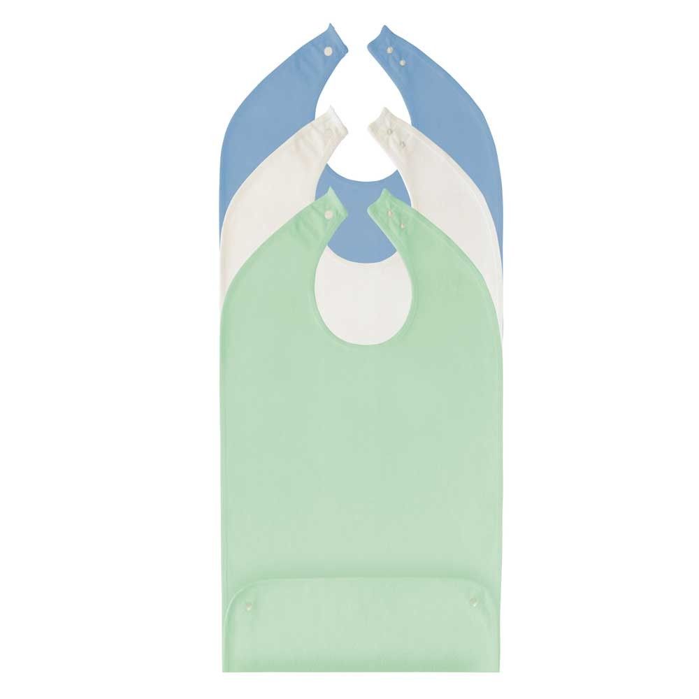 Behrend terrycloth bibs, collecting bag, snaps, 45x90cm, green