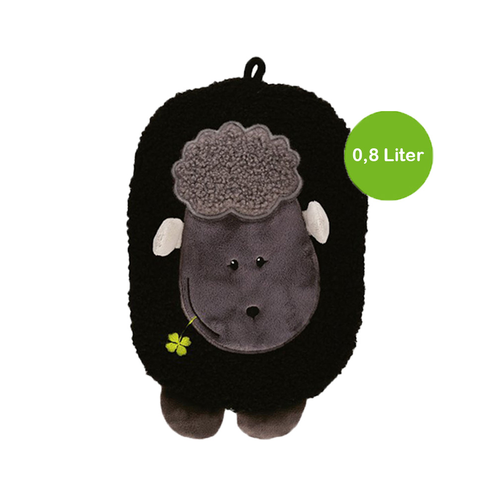 Hugo Frosch eco hot water bottle 0.8 L, fleece cover lamb, various. Colors