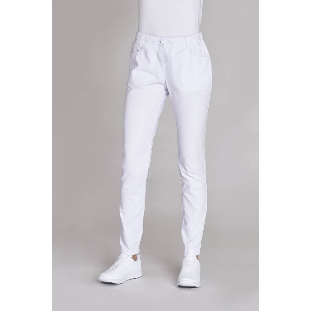 Leiber trousers for ladies, 2 side & 2 back pockets, white, size 34-63