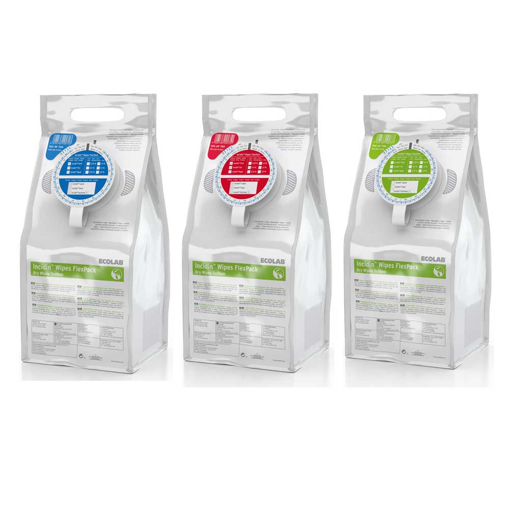Ecolab Dry Wipes Incidin Wipes Flexpack, Colours
