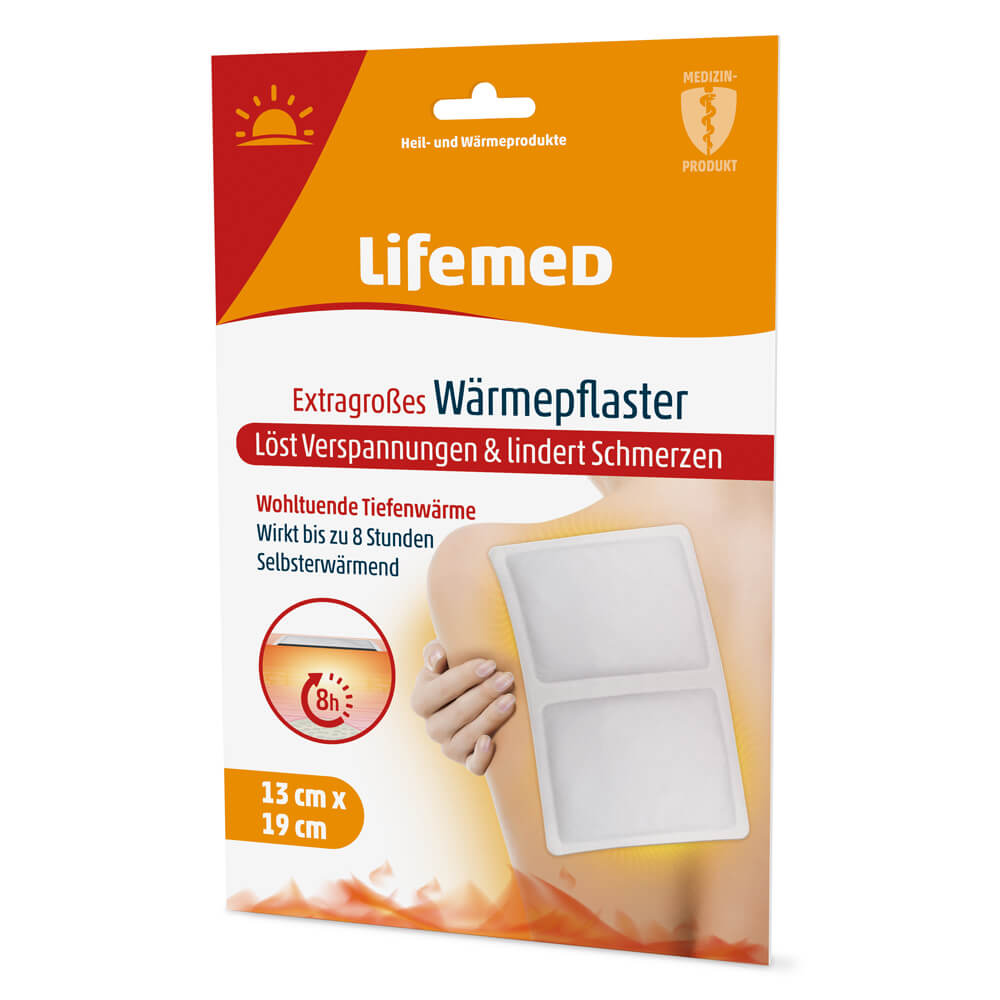 Heat Patch, for up to 8 hrs, against pain, from Lifemed®, 19x13cm