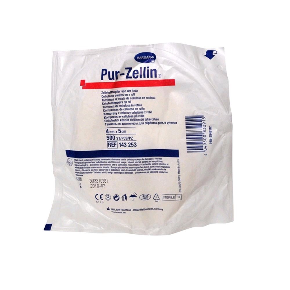 Hartmann Pur-Zellin Cellulose Swabs, swab roll, 4 x 5 cm, 500 items