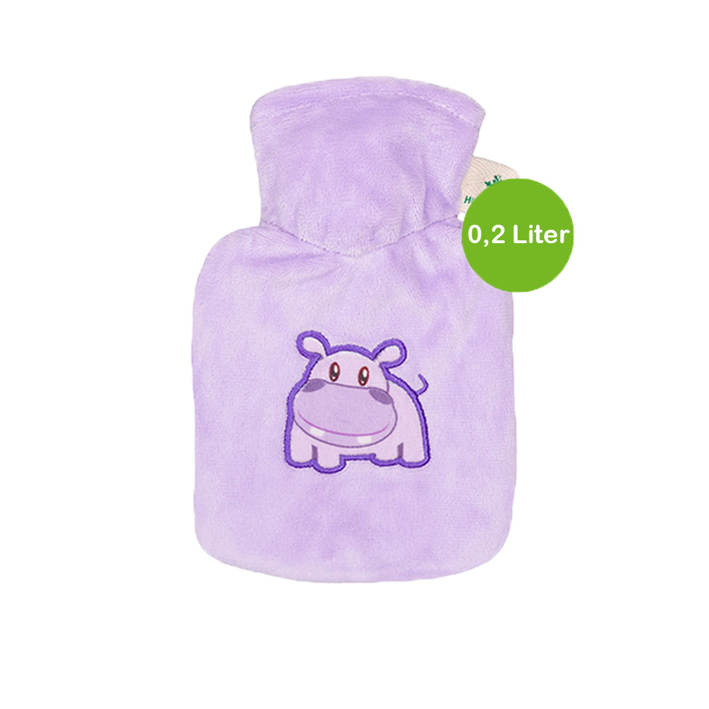 Hugo Frosch Mini Hot Water Bottle 0,2 L, Velour Cover, various Pattern