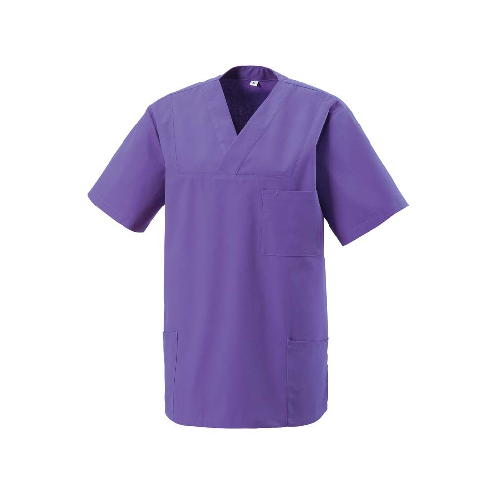 Exner Slip Tunic, V-Neck, Chest / Side Pockets, Purple, L