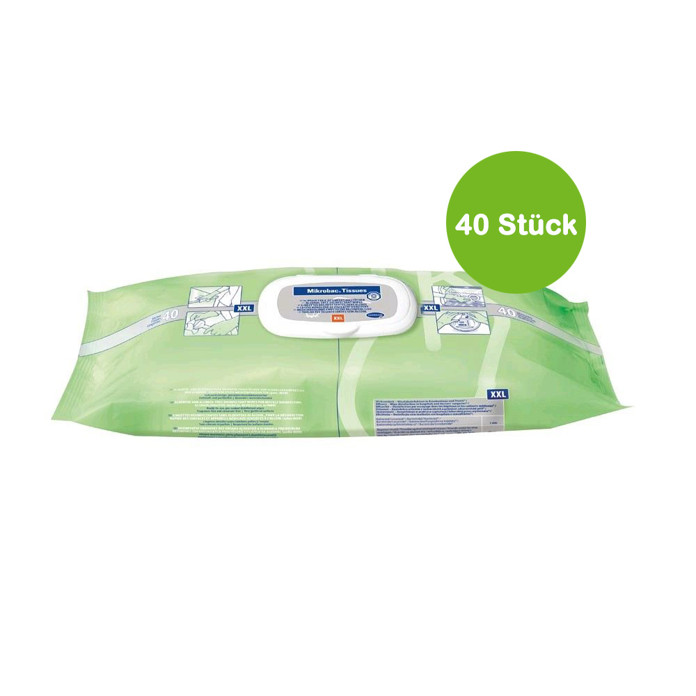 Mikrobac Tissues XXL, Flow Pack with 40 wipes