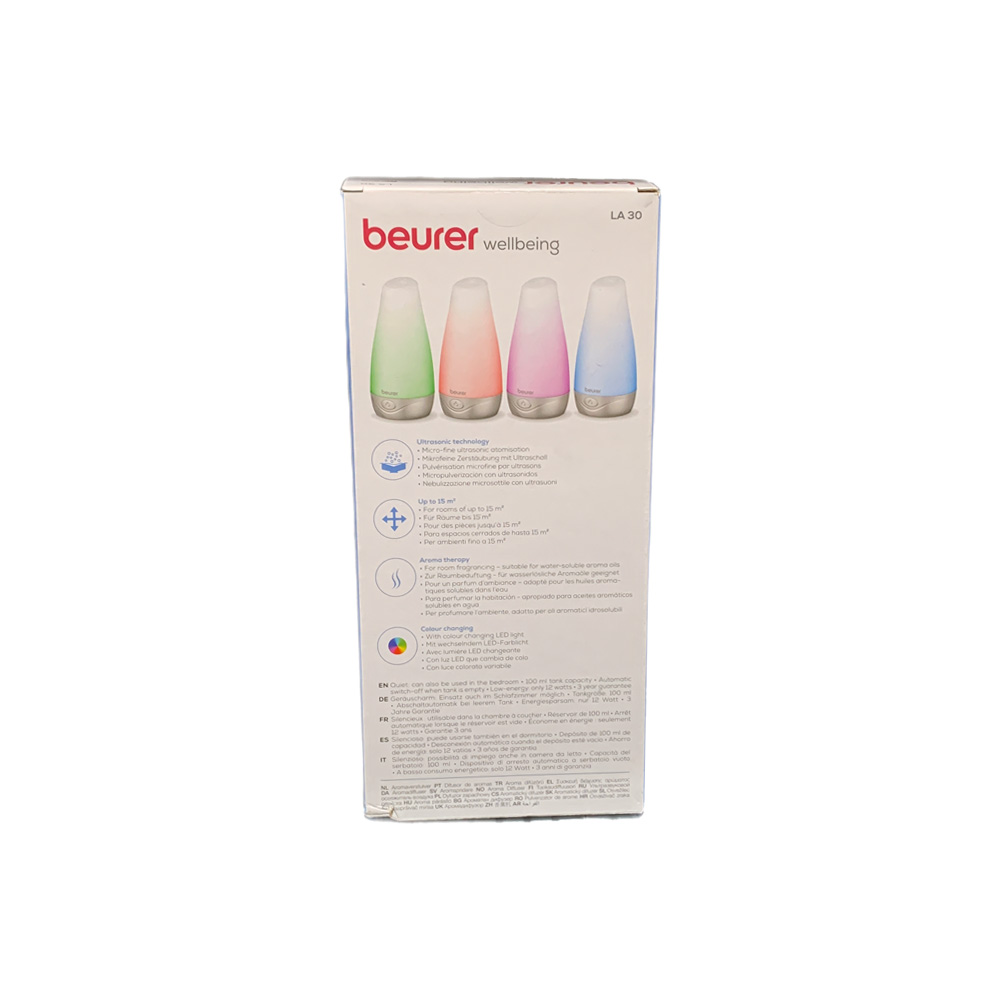 Beurer LA 30 Aroma Diffuser, Ultrasonic air improver, LED color light