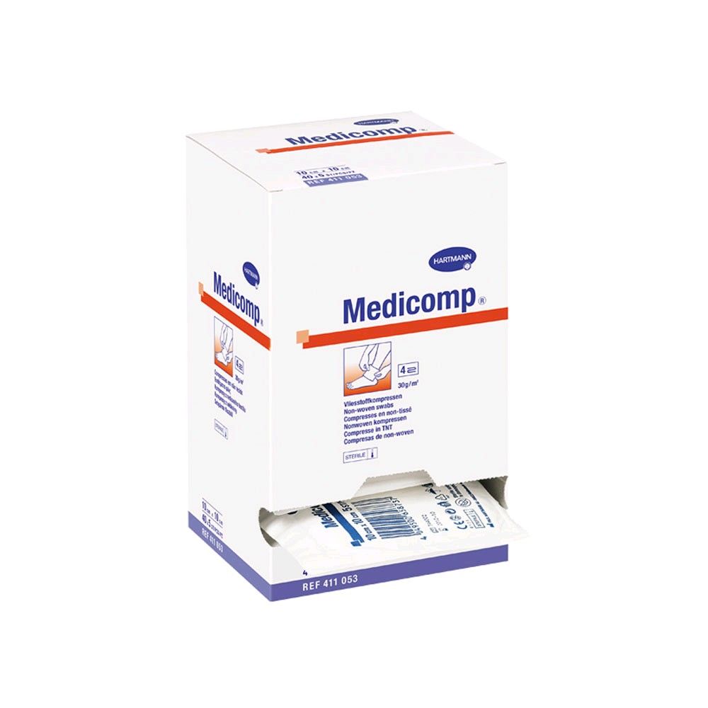 Medicomp Nonwoven Compresses by Hartmann, 25 x 2 items, 7,5 x 7,5 cm