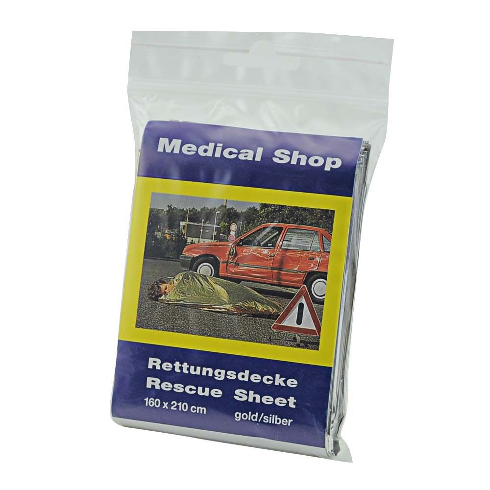 Holthaus Medical emergency blanket, education/hypothermia, gold/silver