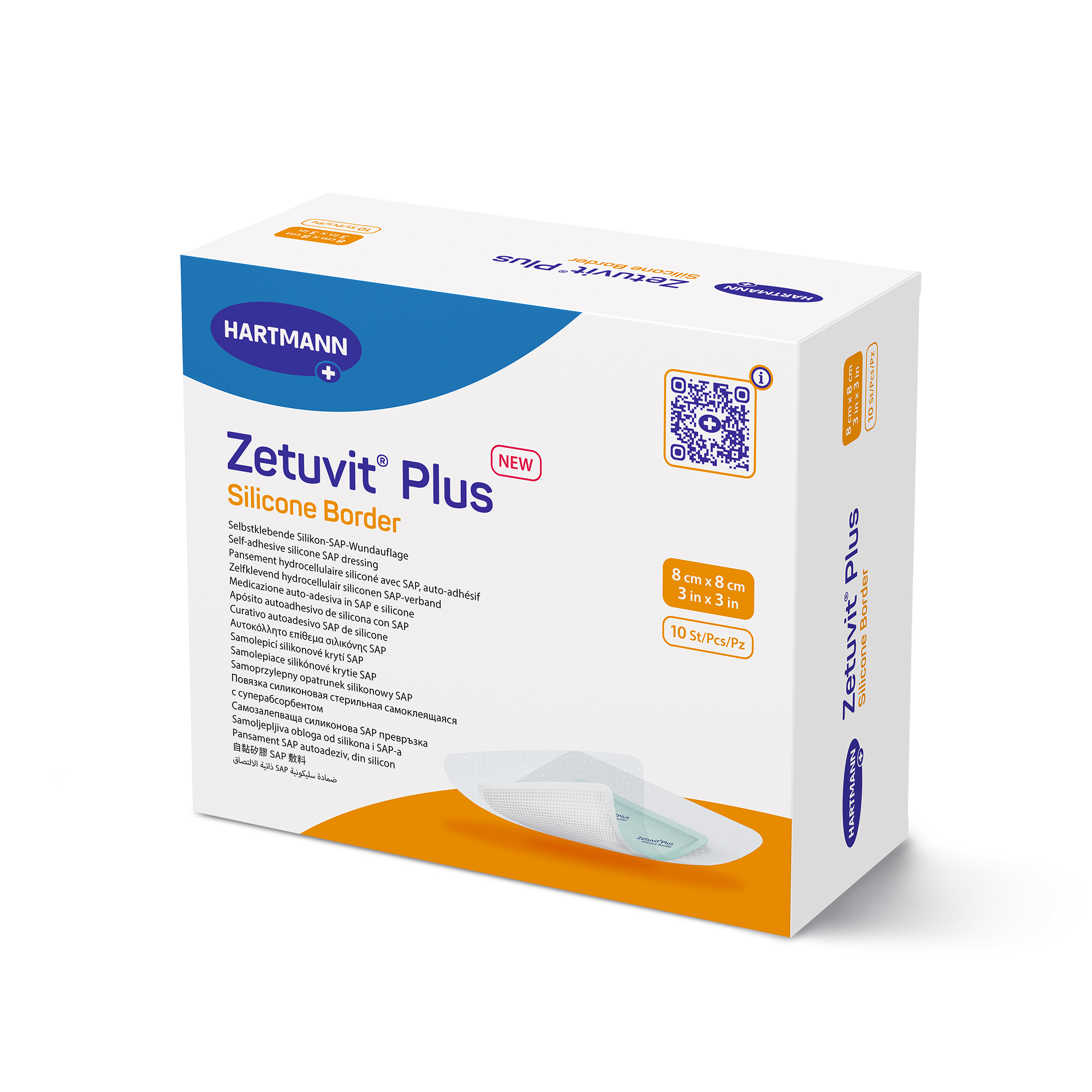 Hartmann Zetuvit® Plus Silicone Border 8 x 8 cm sterile, individually