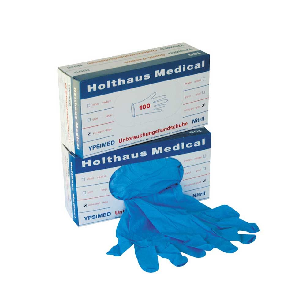 Holthaus Medical Nitrile Gloves, Powder-free, M-XL, 100 pcs