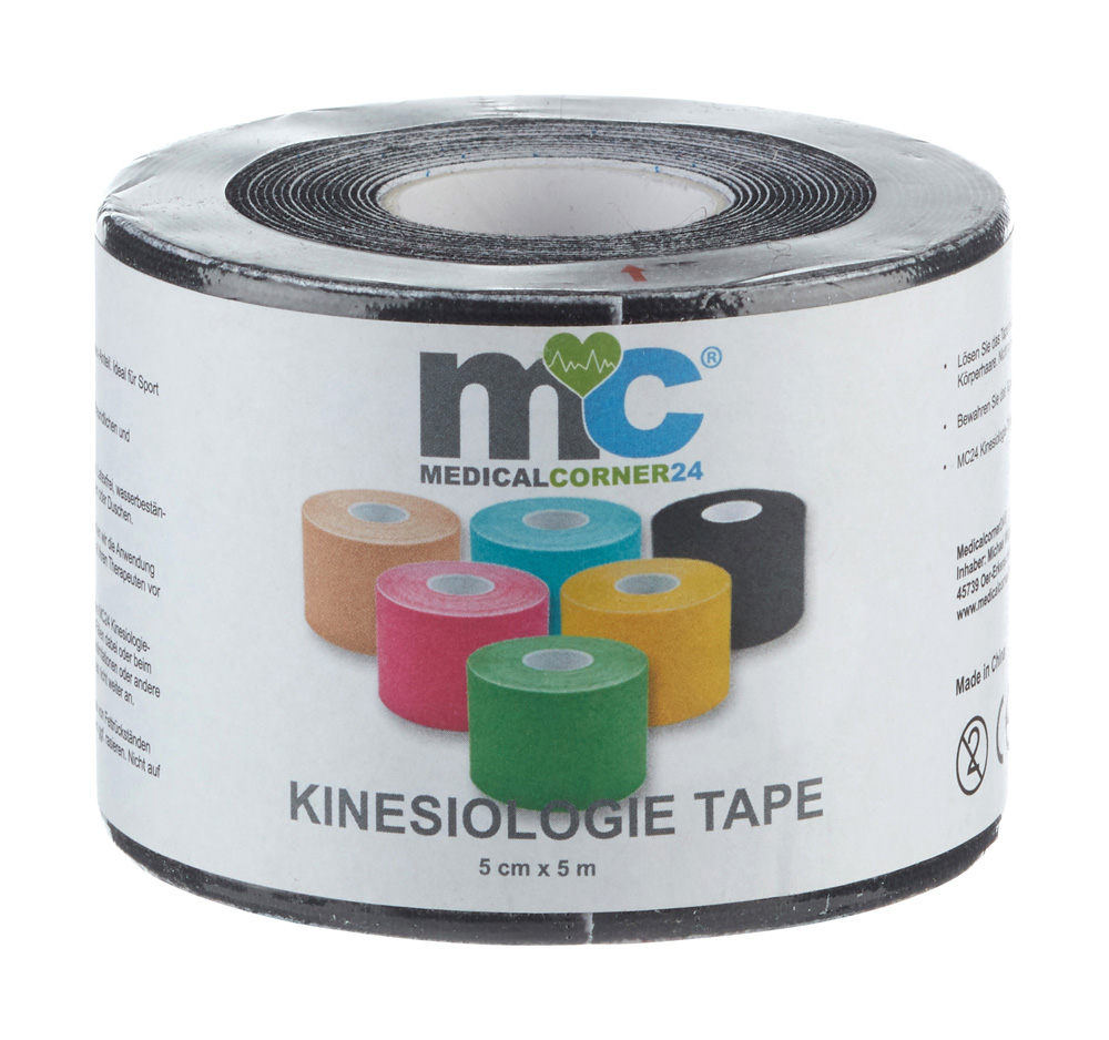 Power Kinesiology Tape, 5 cm x 5 m, 1 roll, black