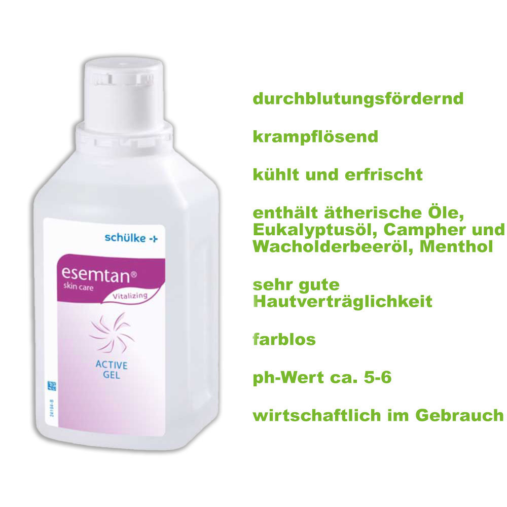 Schülke esemtan® active gel, blood circulation, cooling, 500 ml