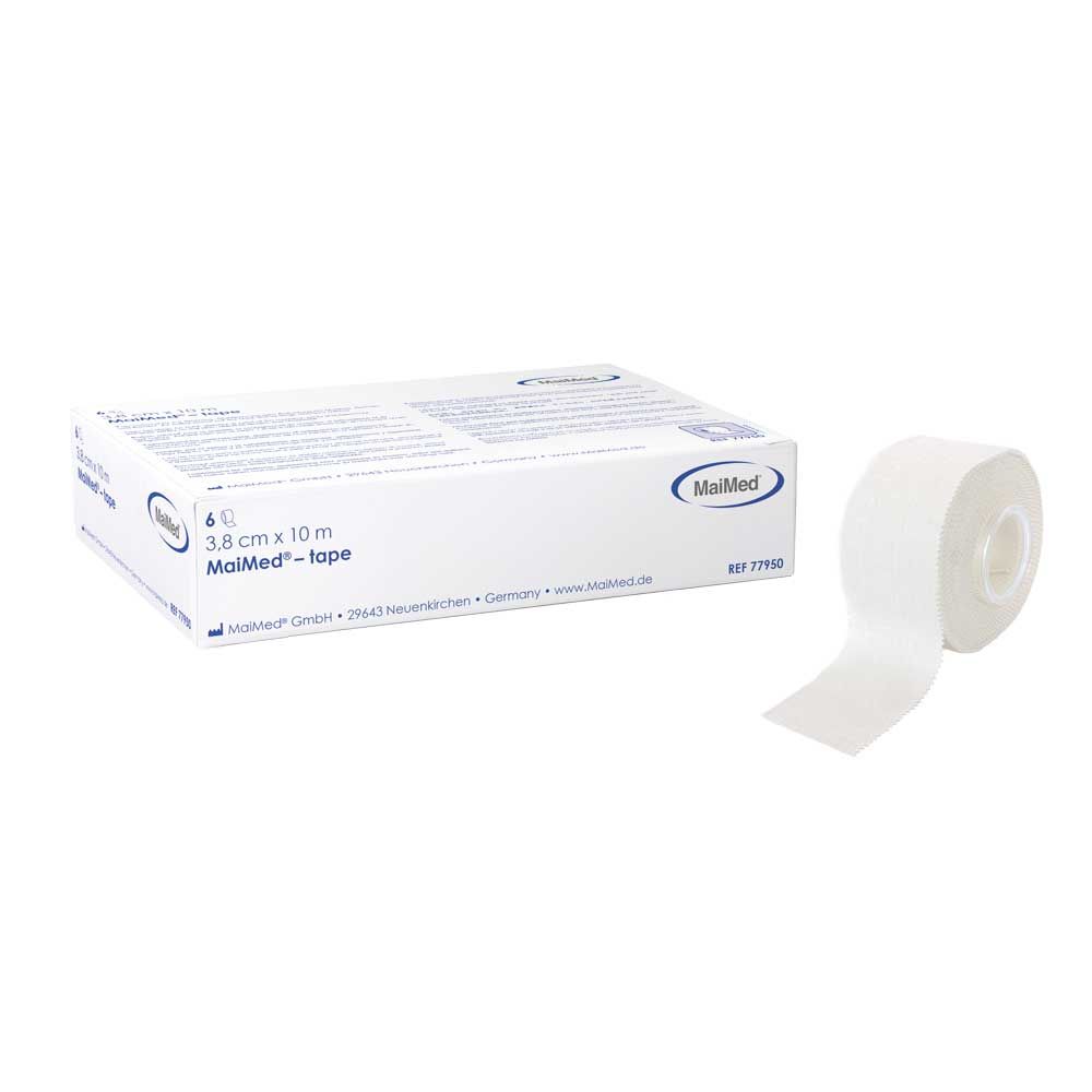 MaiMed Adhesive Plaster, Plaster Roll, 3,8 cm x 10 m, white, 6 rolls