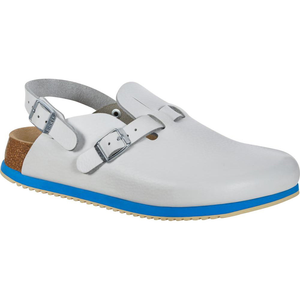 Birkenstock Kay SL soft support, super outsole, white-blue, various sizes