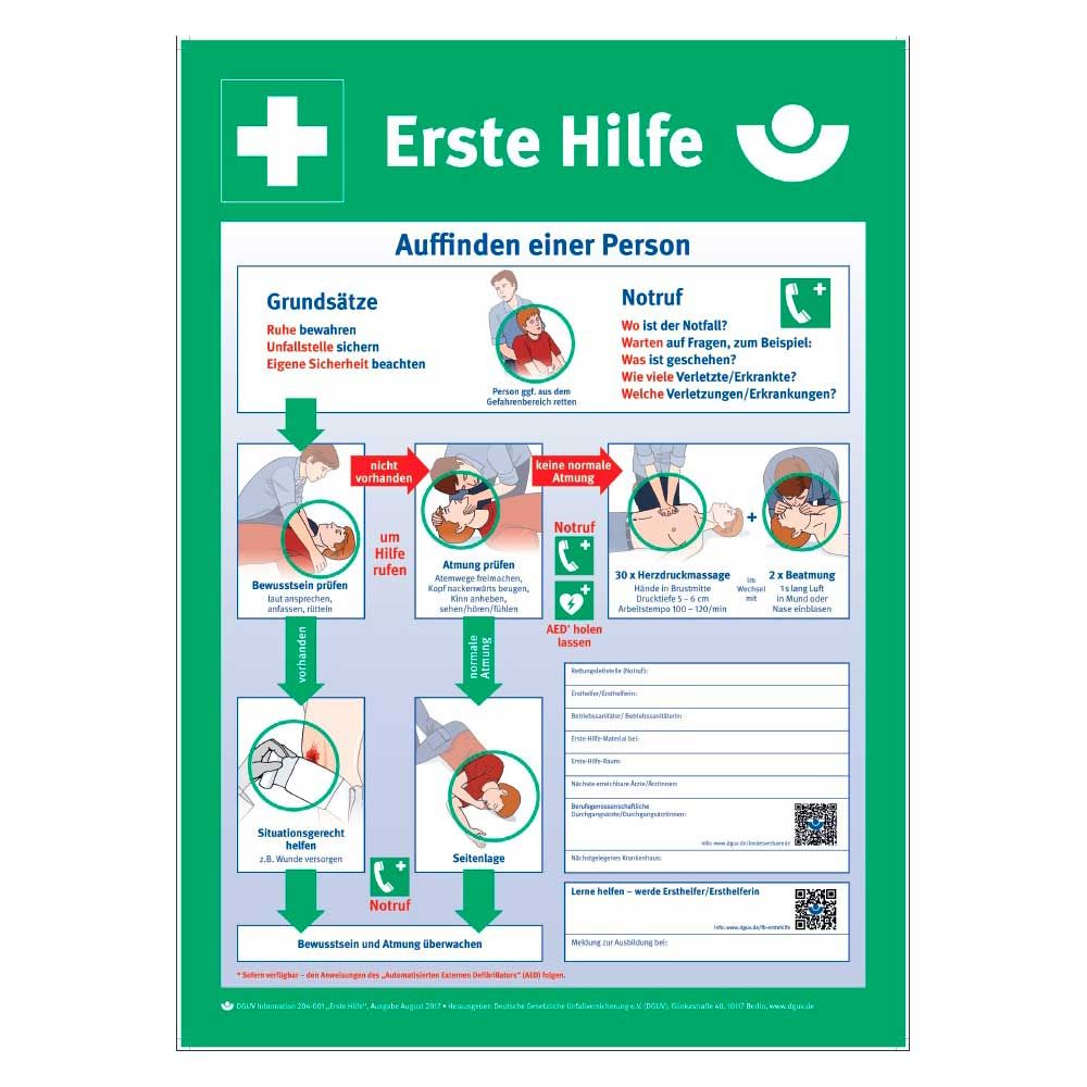 Holthaus Medical Instruction Board, First Aid, Accident, 56x40cm