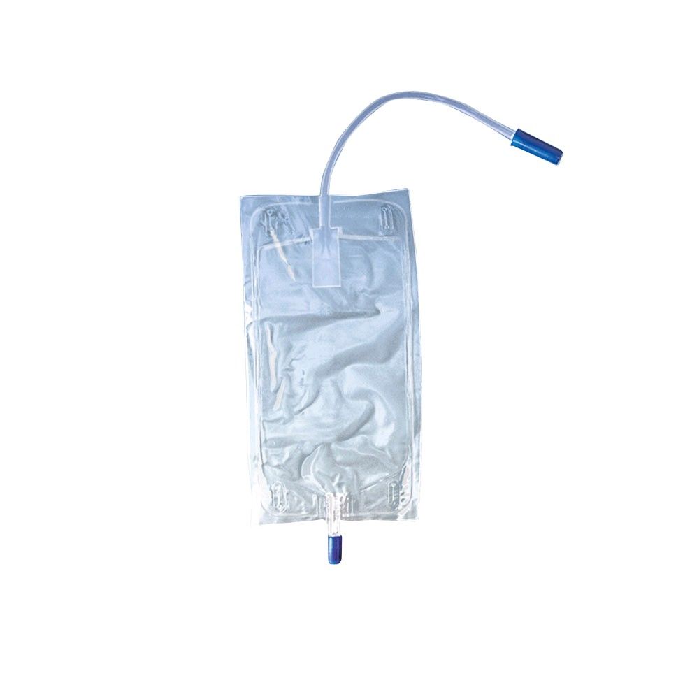 Ratiomed urine leg bag unicameral 750 ml, inlet / outlet, 27.5 cm hose