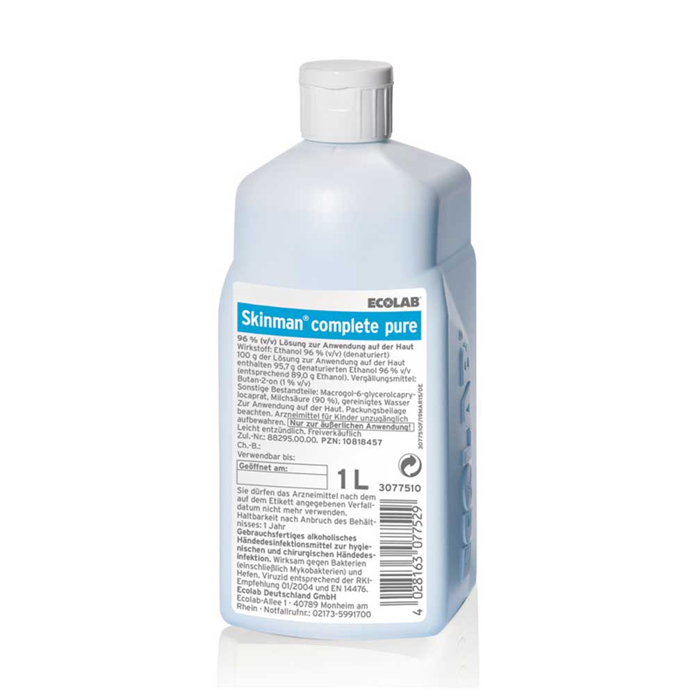 Ecolab Hand Disinfection Skinman Complete pure, 1000 ml