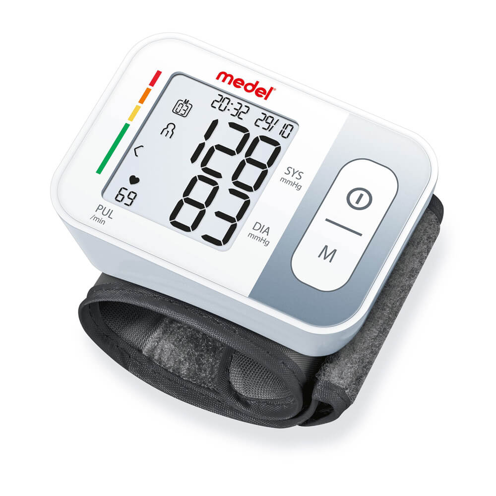 Wrist blood pressure monitor QUICK, risk indicator, by Medel