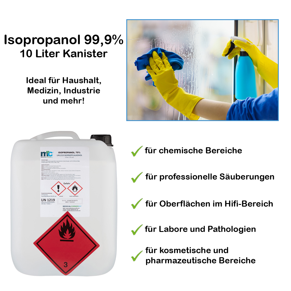 Isopropanol 99,9% isopropyl alcohol 10 litre canister