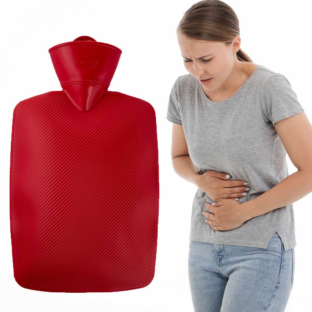 Hugo Frosch Classic hot water bottle 1.8 L, lamella, red or blue