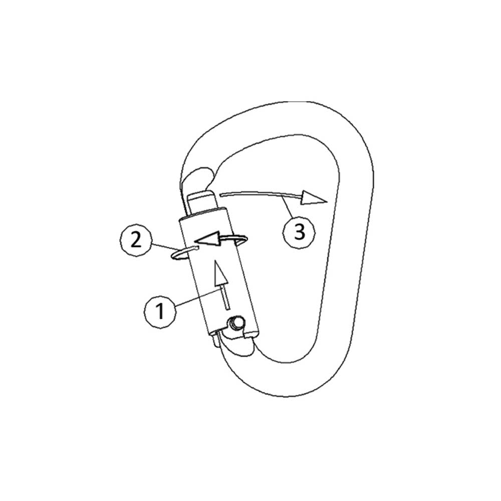 TEE-UU CT HMS SAFE LOCK 3T Karabiner, Aluminum, Triple Protection