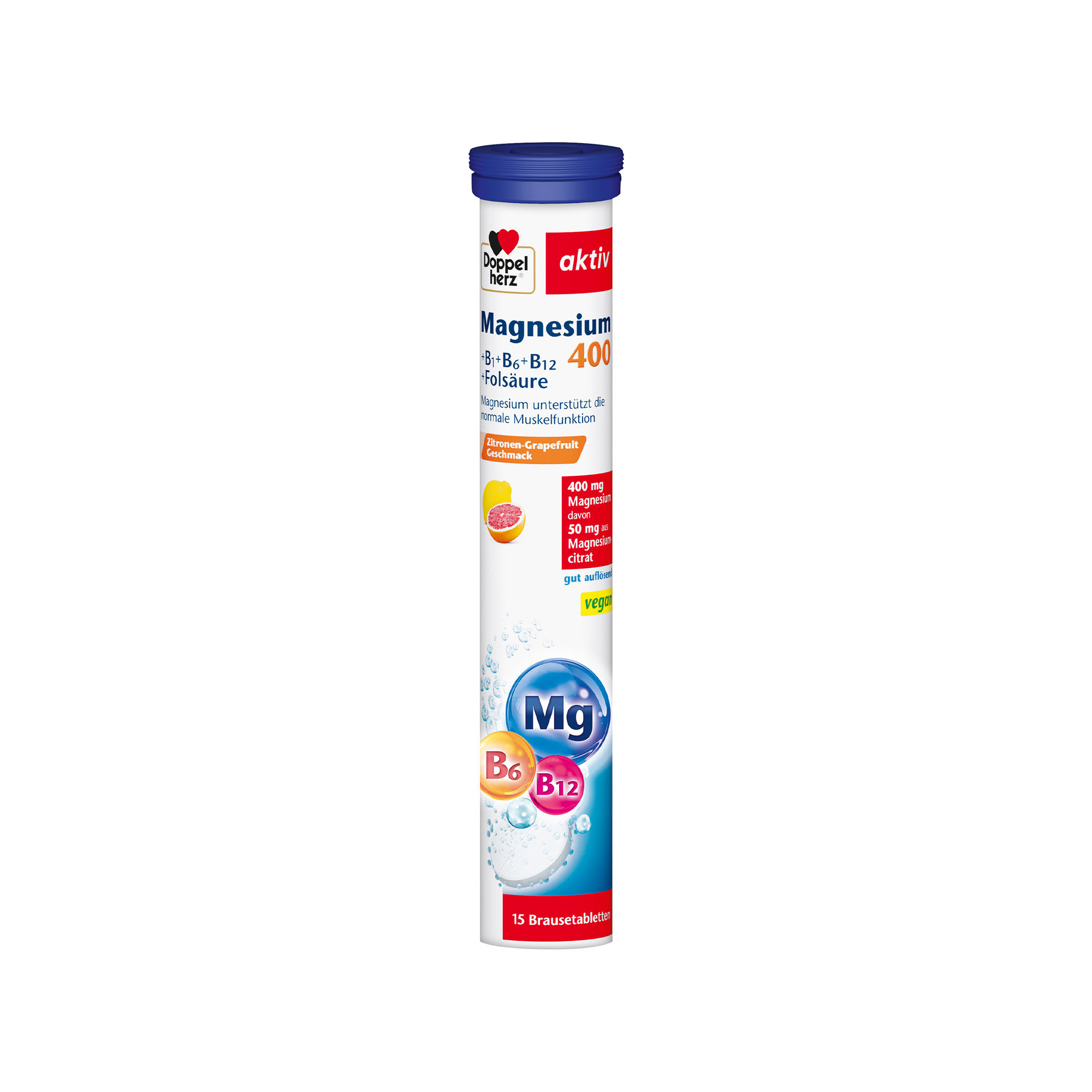 Doppelherz aktiv Magnesium 400 + B-Complex, 15 Effervescent Tablets