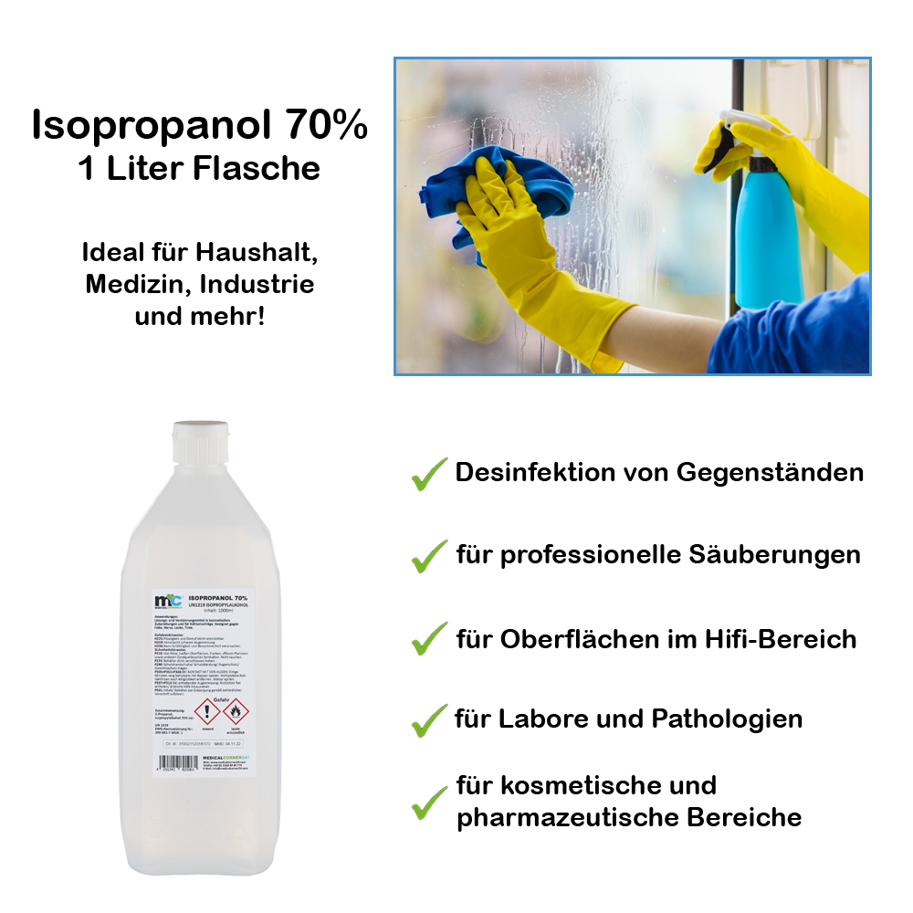 Medicalcorner24 70% isopropanol, isopropyl alcohol, spray bottle 1 l