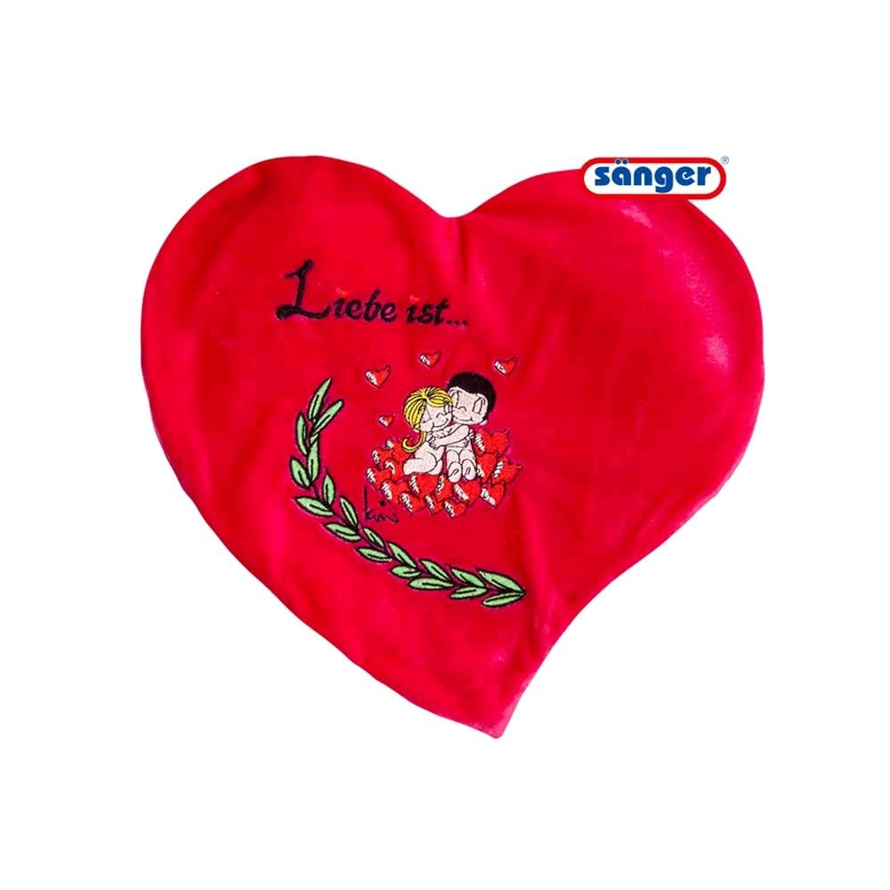 Valentine's Day heart-warmers 1,65 liters, plush cover with embroidery