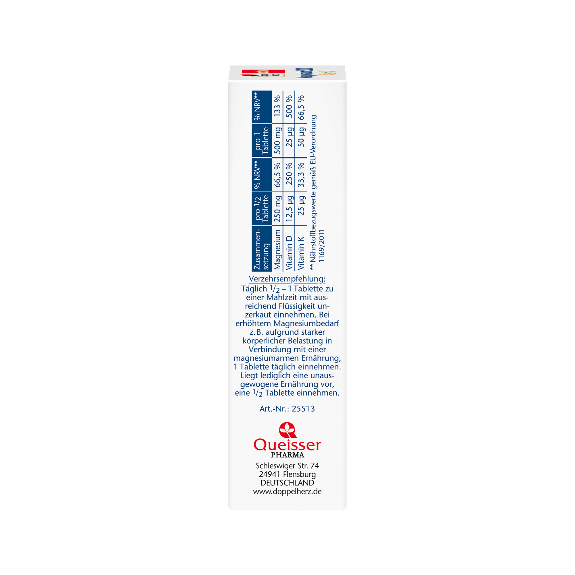 Doppelherz aktiv Magnesium 500 + D3 + K2 Depot, 30 Tablets