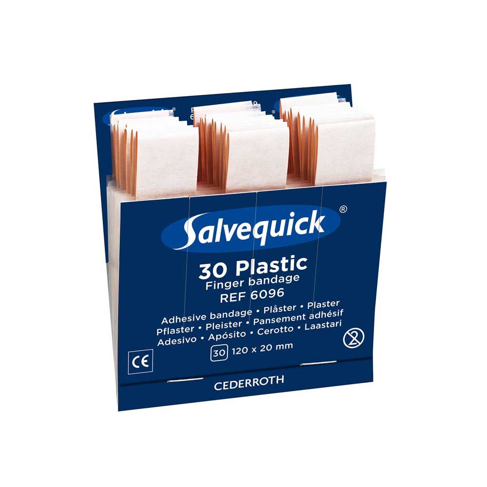 Cederroth Salvequick Finger Bandages, waterproof, 30 Plastic, 1 Refill