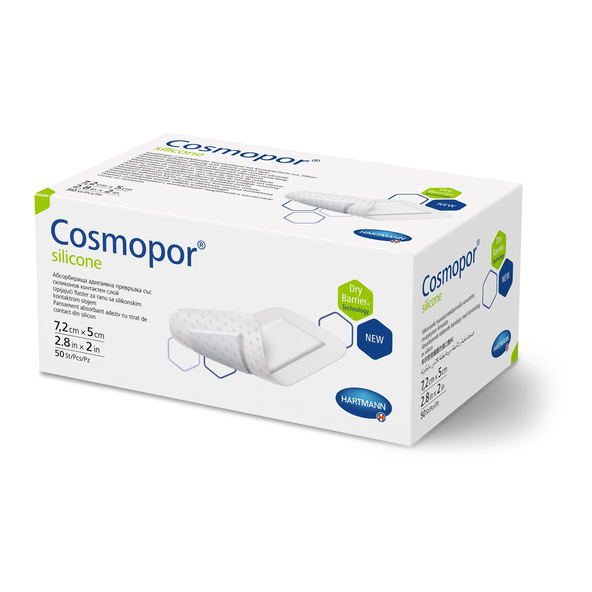 Hartmann Cosmopor® Silicone Quick Wound Dressing 7.2 x 5 cm, 50 pieces