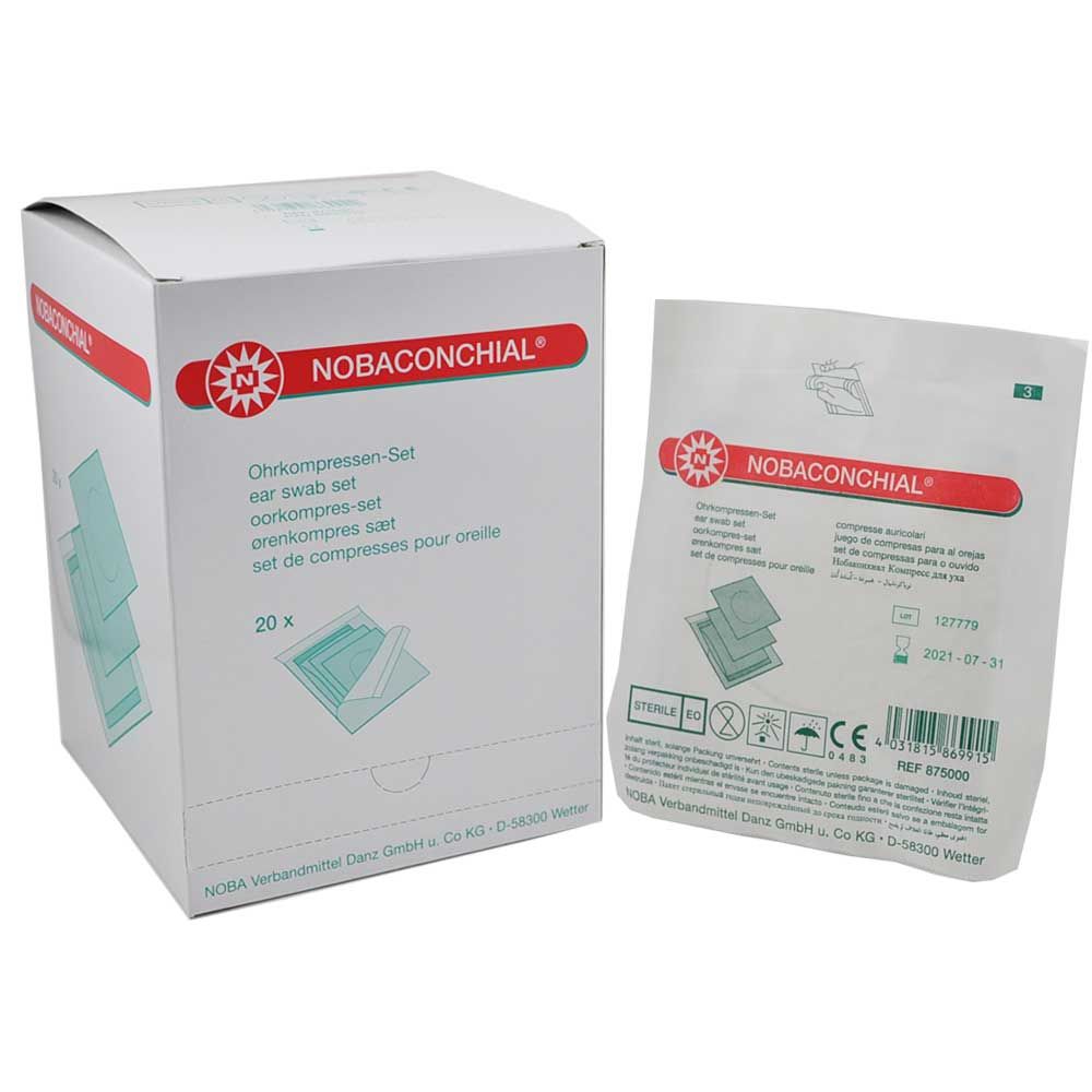 NOBACONCHIAL® ear patch set, compresses set, sterile, 20pcs