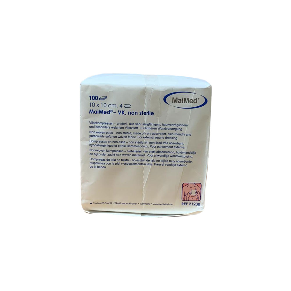 MaiMed VK Fourfold Nonwoven Compress, 100 items, 5 x 5 cm
