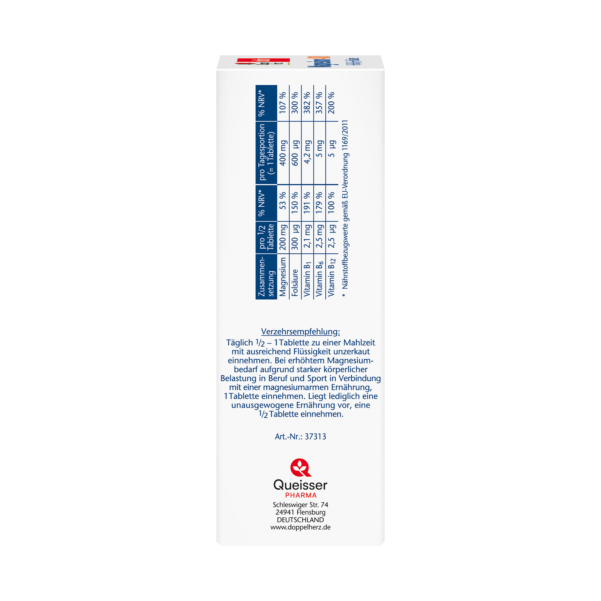 Doppelherz aktiv Magnesium 400, B+Folic Acid, 120 Tablets
