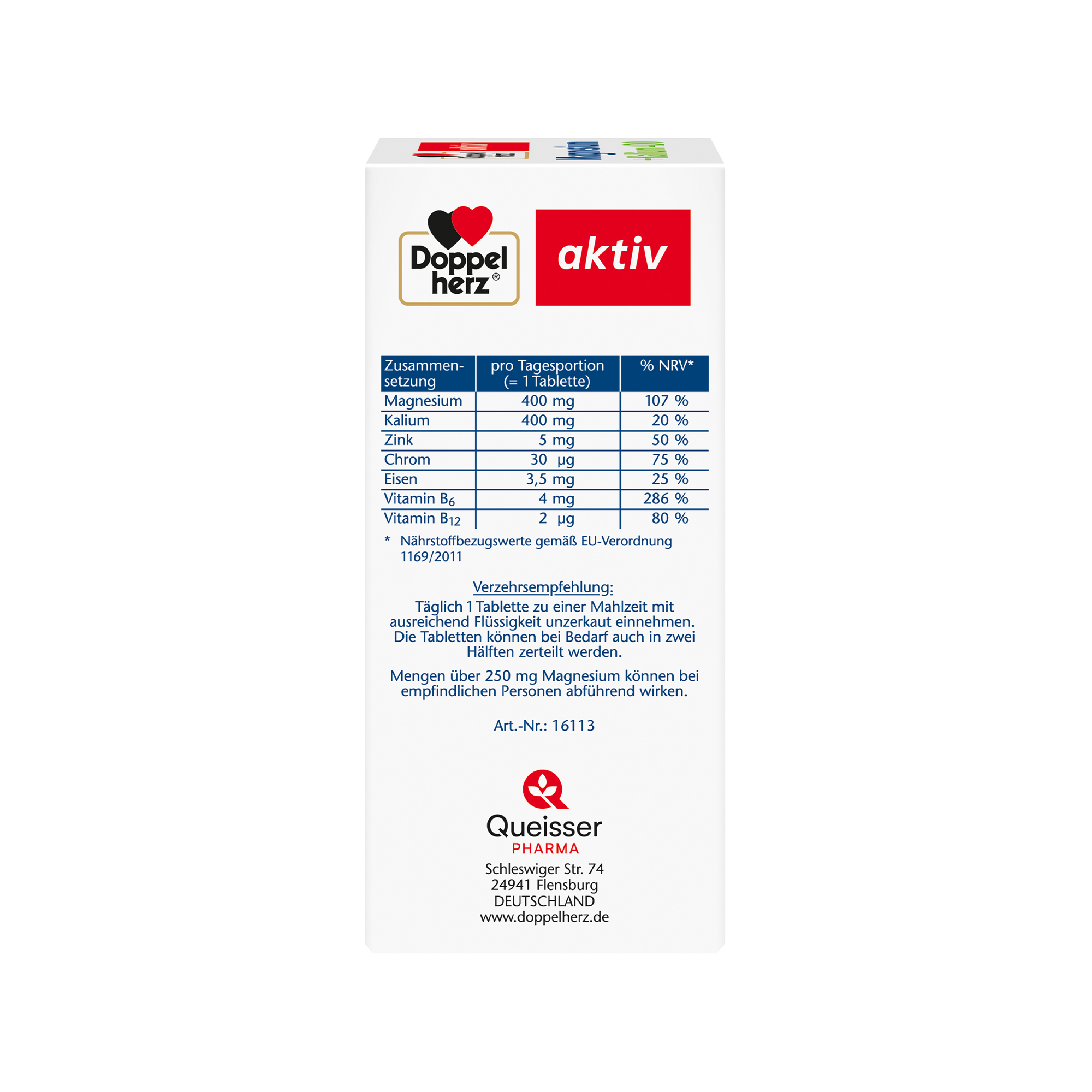 Doppelherz aktiv Magnesium 400 + Potassium, 60 Tablets