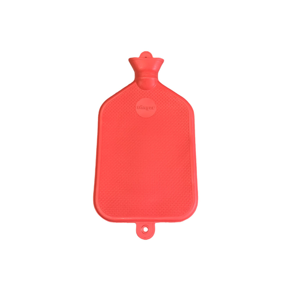 Rubber hot water bag of Sänger, smooth, 3 liter, red