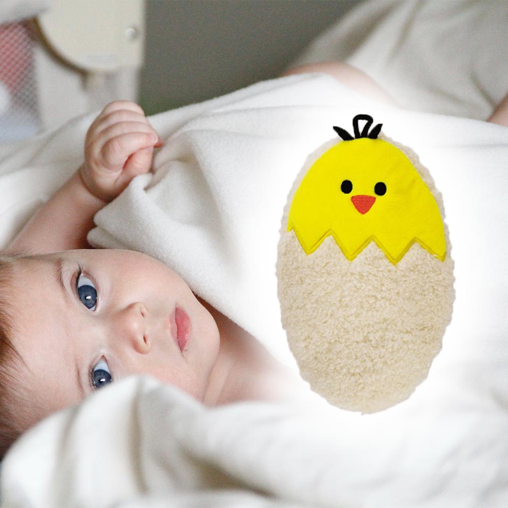 Hugo Frosch mini hot water bottle 0.2 L, fleece cover, egg