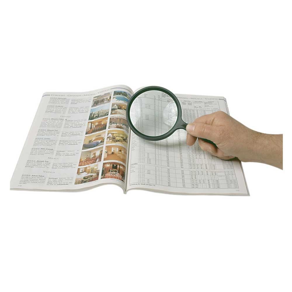 Behrend hand magnifier, 2- / 4-fold magnification, circular 9cm, 125g