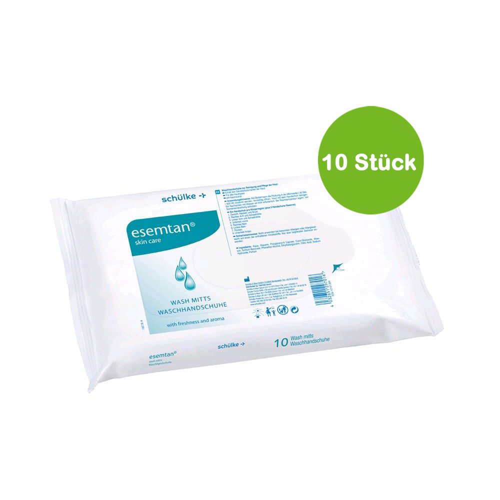 Schülke esemtan® washing gloves, allantoin, ready to use, 10 items