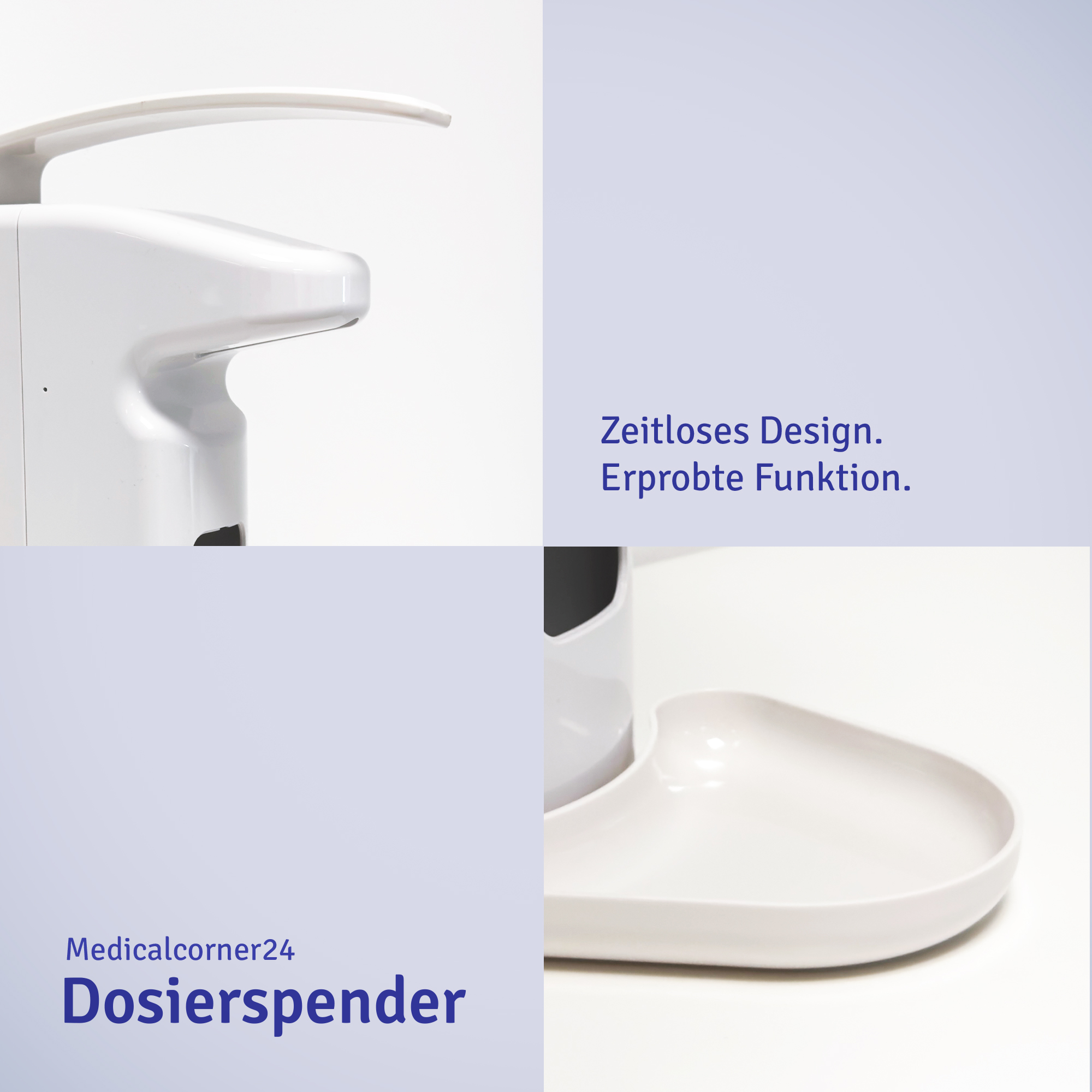 Dispenser with Long Arm Lever for 500 and 1000ml Euro Bottles, white