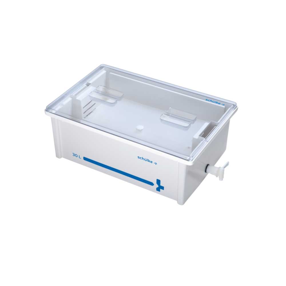 Schülke Instrument Tray, incl. Drain Tap, White, Without Lid, 30 L