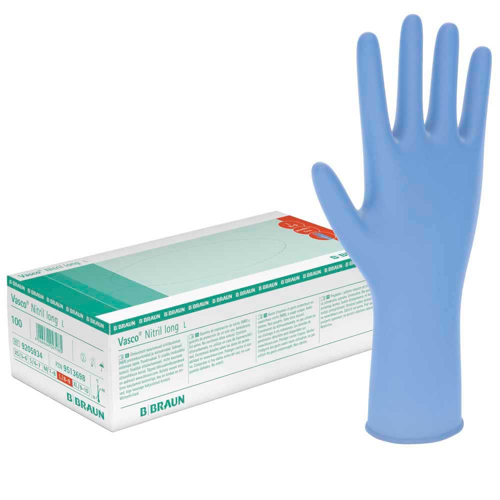 B.Braun nitrile gloves Vasco® Nitril long, sizes XS-XL 100 St