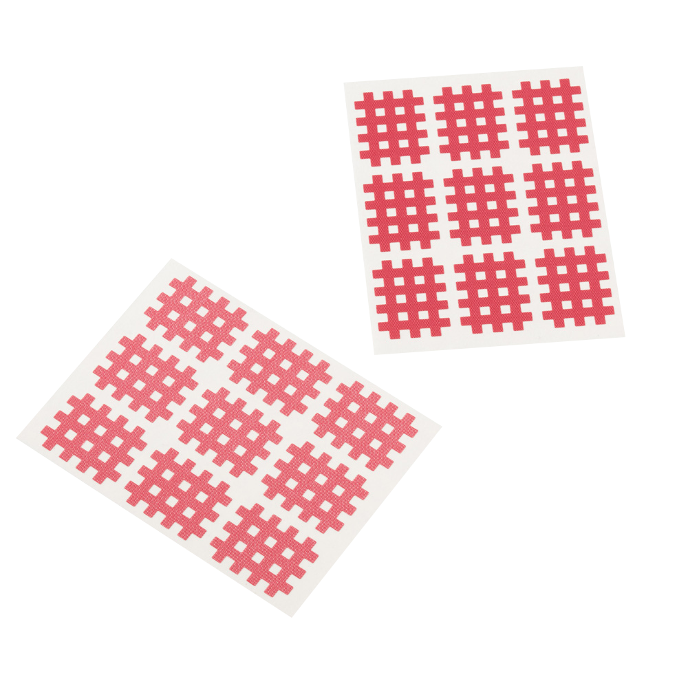 Cross Tape, Cross Patch, Grid Tape, 18 sheets, 3 sizes, pink